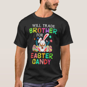 Camiseta Bunny Come Huevos De Chocolate Comerciará Hermano