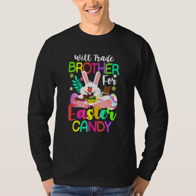 Camiseta Bunny Come Huevos De Chocolate Comerciará Hermano  (Anverso)