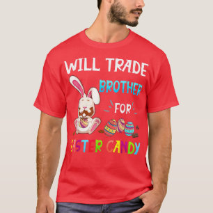 Camiseta Bunny Come Huevos De Chocolate Comerciará Hermano