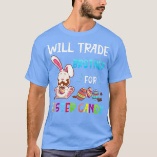 Camiseta Bunny Come Huevos De Chocolate Comerciará Hermano