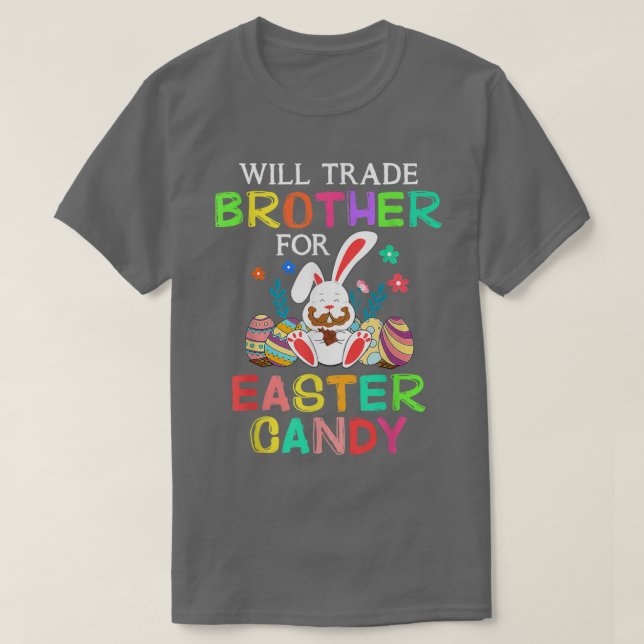 Camiseta Bunny Come Huevos De Chocolate Comerciará Hermano  (Diseño del anverso)