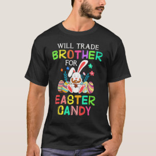 Camiseta Bunny Come Huevos De Chocolate Comerciará Hermano
