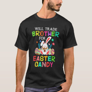 Camiseta Bunny Come Huevos De Chocolate Comerciará Hermano