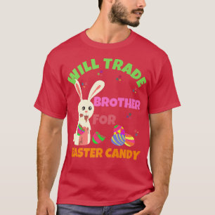 Camiseta Bunny Come Huevos De Chocolate Comerciará Hermano 