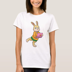 Camiseta Bunny como secretario con laptop