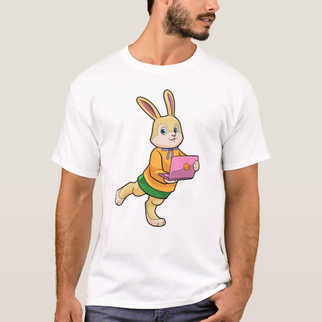 Camiseta Bunny como secretario con laptop (Anverso)