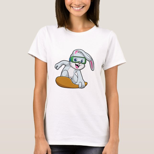 Camiseta Bunny como Snowboarder con Snowboard (Anverso)