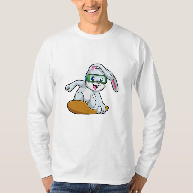 Camiseta Bunny como Snowboarder con Snowboard (Anverso)