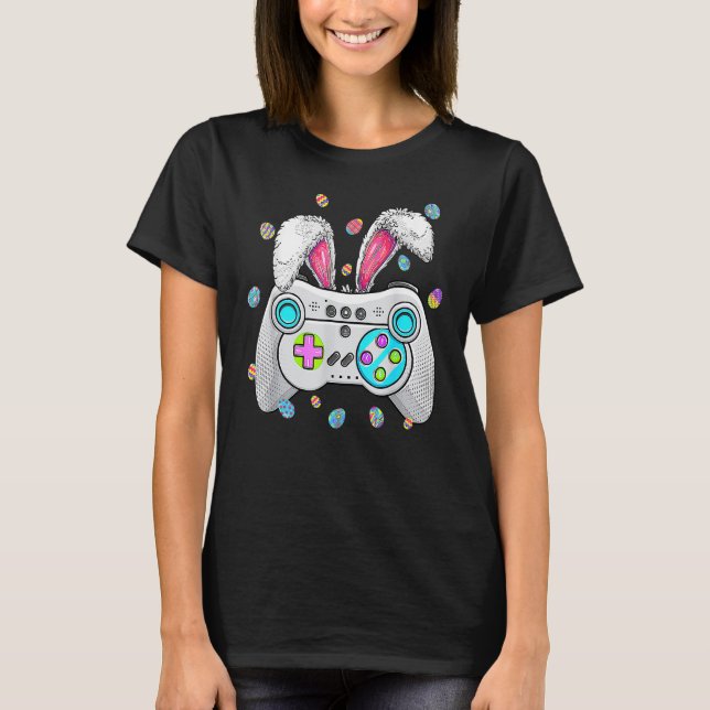 Camiseta Bunny Controller Video Game Gamer Gaming Easter Da (Anverso)
