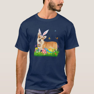 Camiseta Bunny Corgi Con Huevo De Caza De Semana Santa De L