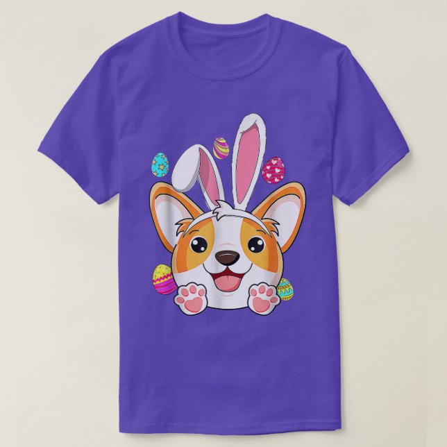 Camiseta Bunny Corgi Easter Rabbit Ears Corgi Lover Egun (Diseño del anverso)