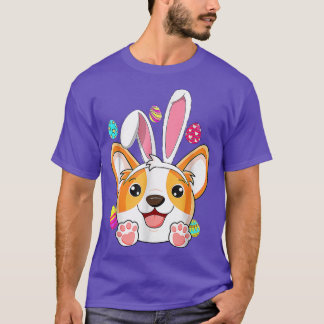 Camiseta Bunny Corgi Easter Rabbit Ears Corgi Lover Egun
