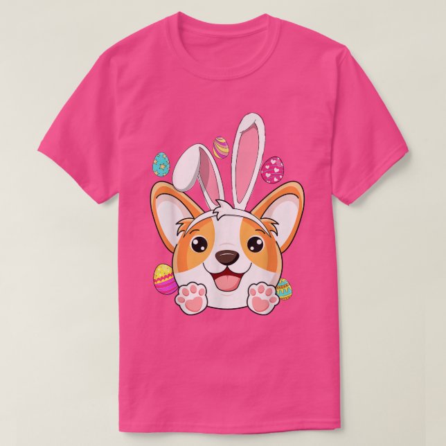 Camiseta Bunny Corgi Easter Rabbit Ears Corgi Lover TieDye (Diseño del anverso)