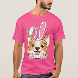 Camiseta Bunny Corgi Easter Rabbit Ears Corgi Lover TieDye