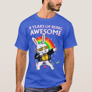 Camiseta Bunny Dabbing Awesome Chica de ocho años de edad