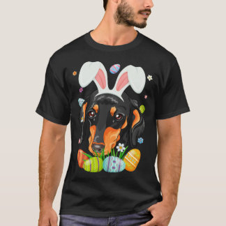 Camiseta Bunny Dachshund Dog Head Easter Eggs Wiener Easter