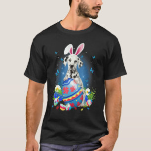 Camiseta Bunny Dalmatian Con Caza De Flores De Pascua De Hu