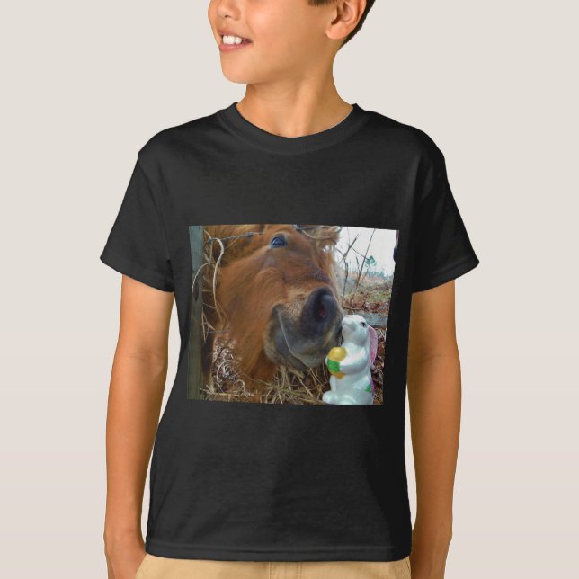 Camiseta Bunny de Pascua y caballo marrón (Anverso)