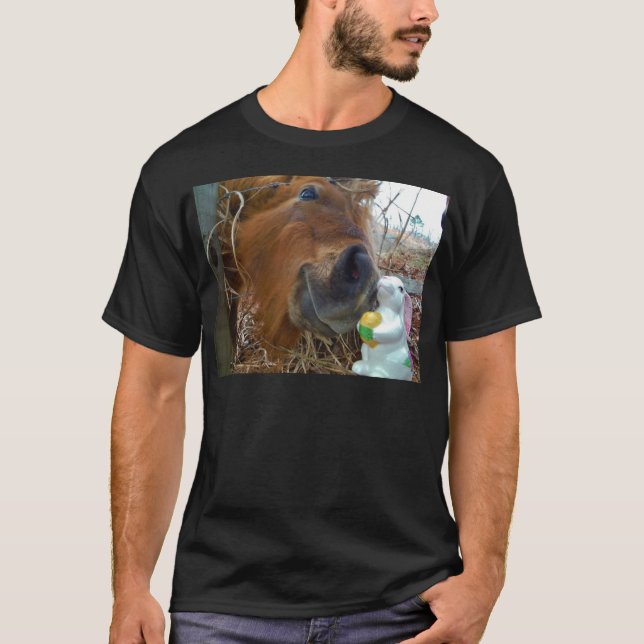 Camiseta Bunny de Pascua y caballo marrón (Anverso)