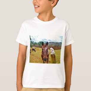 Camiseta Bunny de Pascua y caballo marrón