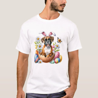 Camiseta Bunny Dog Boxer Eggs Happy