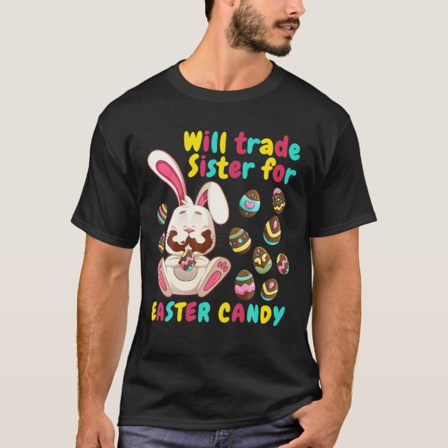 Camiseta Bunny Easter Candy Comerciará Con Hermana Por Pasc (Anverso)