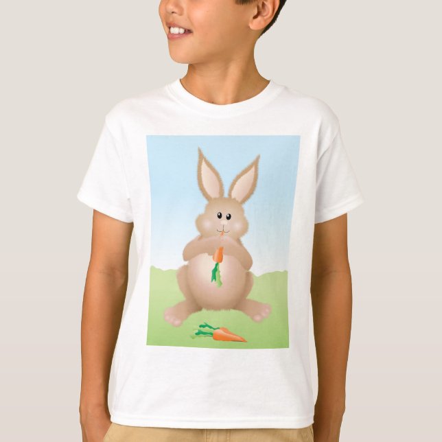 Camiseta Bunny Eating Carrot Adorable Rabbit (Anverso)