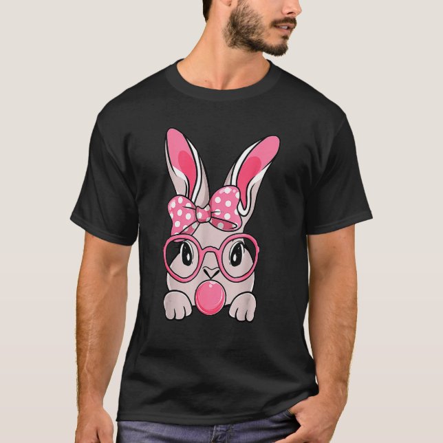 Camiseta Bunny Face Bow Tie Headband Glasses Bubblegum East (Anverso)