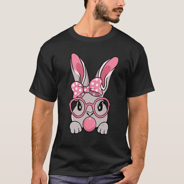 Camiseta Bunny Face Bow Tie Headband Glasses Bubblegum East (Anverso)