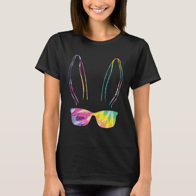 Camiseta Bunny face Cool Easter Bunny with Glasses Easter   (Anverso)
