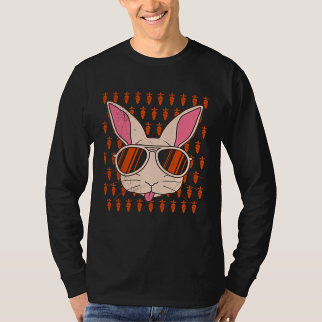Camiseta Bunny face Cool Easter Bunny with Glasses Easter (Anverso)