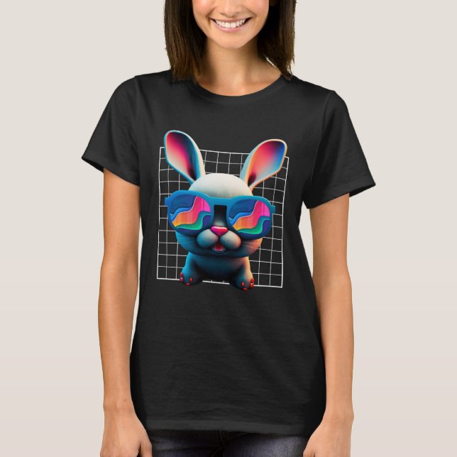 Camiseta Bunny face Cool Easter Bunny with Glasses Easter 1 (Anverso)