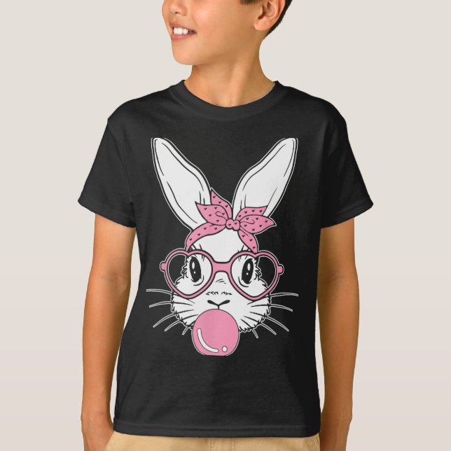 Camiseta Bunny Face Easter Day Bubblegum Bandana Gles Chica (Anverso)