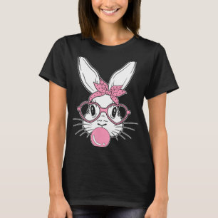 Camiseta Bunny Face Easter Day Bubblegum Bandana Gles Chica