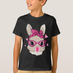 Camiseta Bunny Face Easter Day Bubblegum Bandana Gles Mujer