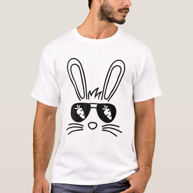 Camiseta Bunny Face Easter Day Gafas de sol Chicas de niños (Anverso)