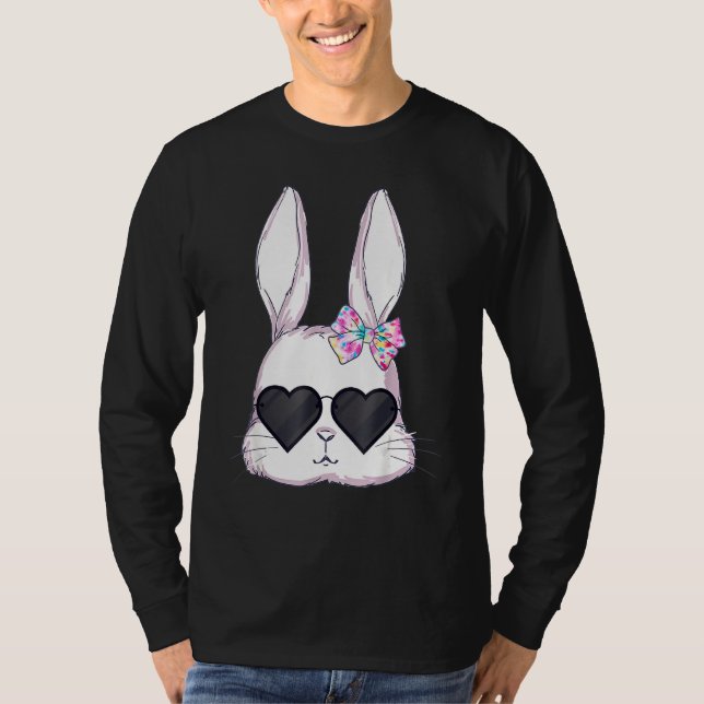 Camiseta Bunny Face Gafas De Sol Día De Pascua Para Niños H (Anverso)