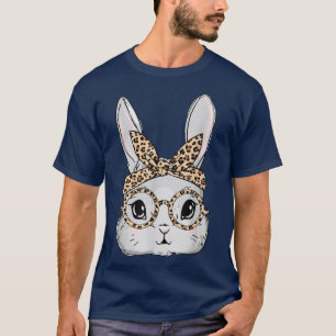 Camiseta Bunny Face Gafas de sol Leopardo Gafas de cabeza E