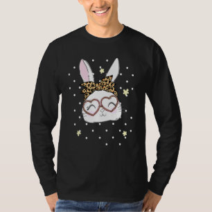 Camiseta Bunny Face Leopard Glasses Hearband Happy Ea