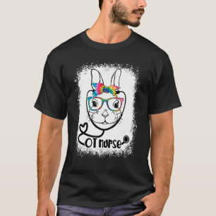 Camiseta Bunny Face Ot Nurse Glasses Nurse Easter Day
