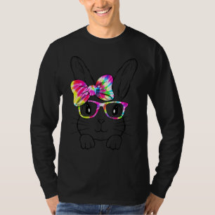 Camiseta Bunny Face Tie Dye Glasses Headband Easter Day 200