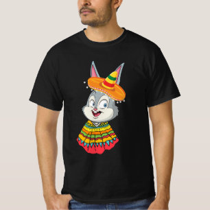 Camiseta Bunny Face With Sombrero Hat Cinco De Mayo Easter
