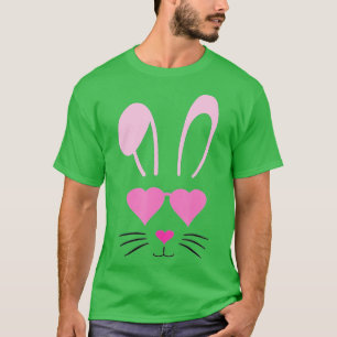 Camiseta Bunny Face With Sunglasses For Boys Men Kids Easte