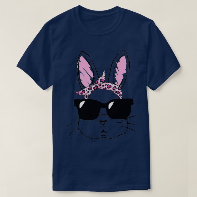 Camiseta Bunny Face With Sunglasses For Boys Men Kids Easte (Diseño del anverso)