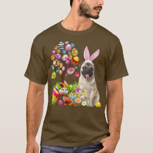 Camiseta Bunny Fawn Pug Dog Happy Eggs Tree 