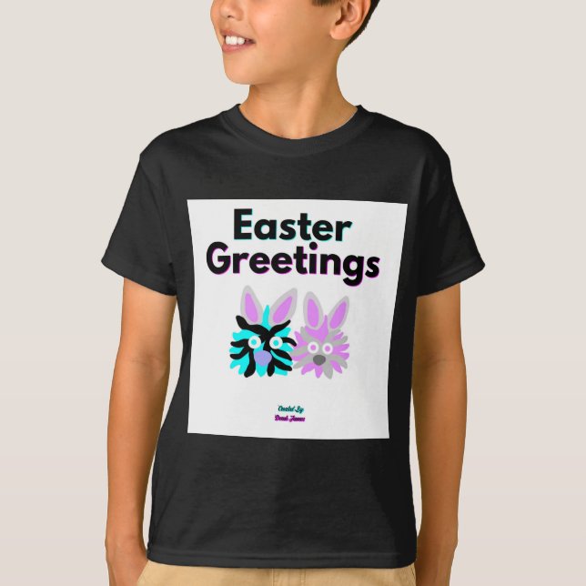 Camiseta Bunny Fuzzies Boys Black Basic T Shirt (Anverso)