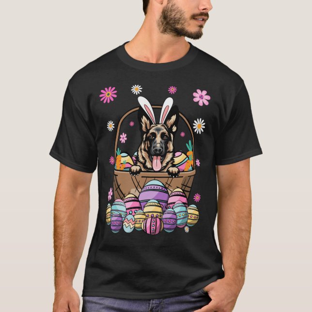 Camiseta Bunny German Shepherd Dog Happy Easter Day Lover E (Anverso)