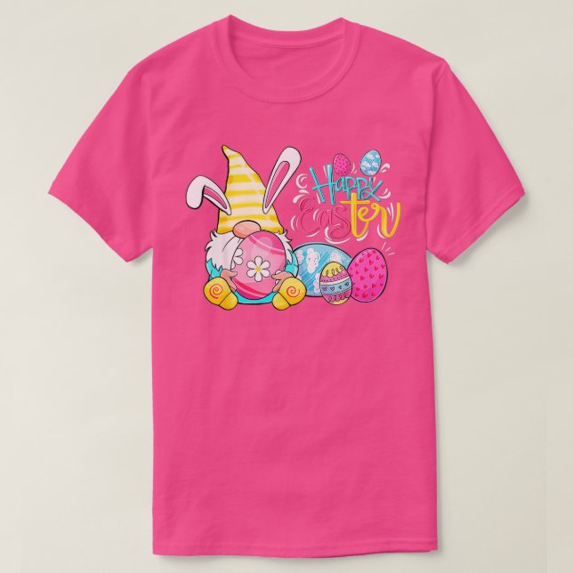 Camiseta Bunny Gnome Rabbit Eggs Hunting Happy Easter Day F (Diseño del anverso)