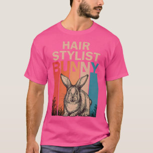 Camiseta Bunny Graphching Retro Hair Stylist Easter D