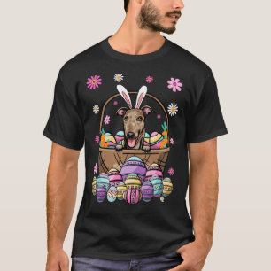 Camiseta Bunny Greyhound Dog Happy Easter Day Lover Egg Hun